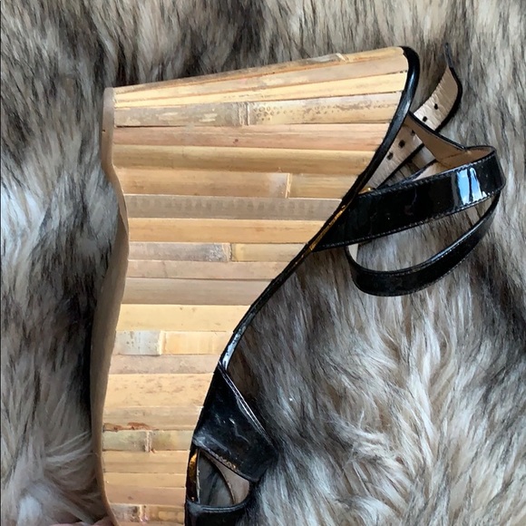 Prada Black Patent Leather Wedges - Picture 2 of 3